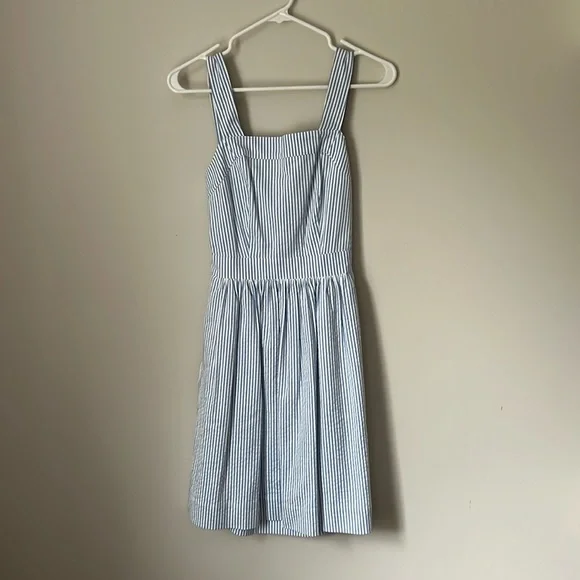 J. Crew | Dresses | Jcrew Blue White Stripe Seersucker Dress | Poshmark